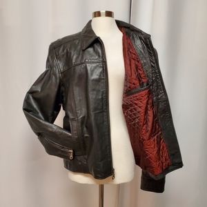 Vintage 90s y2k Wilsons M.Julian Black Leather Moto Motorcycle Jacket Woman's XL